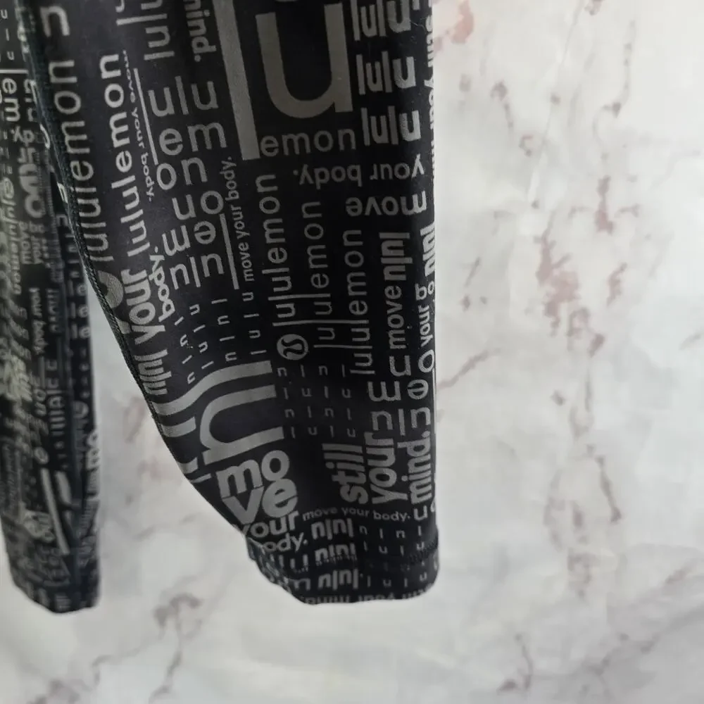 Lululemon Leggings Womens 2 Wunder Train Contour Fit High Rise Multi Spellout